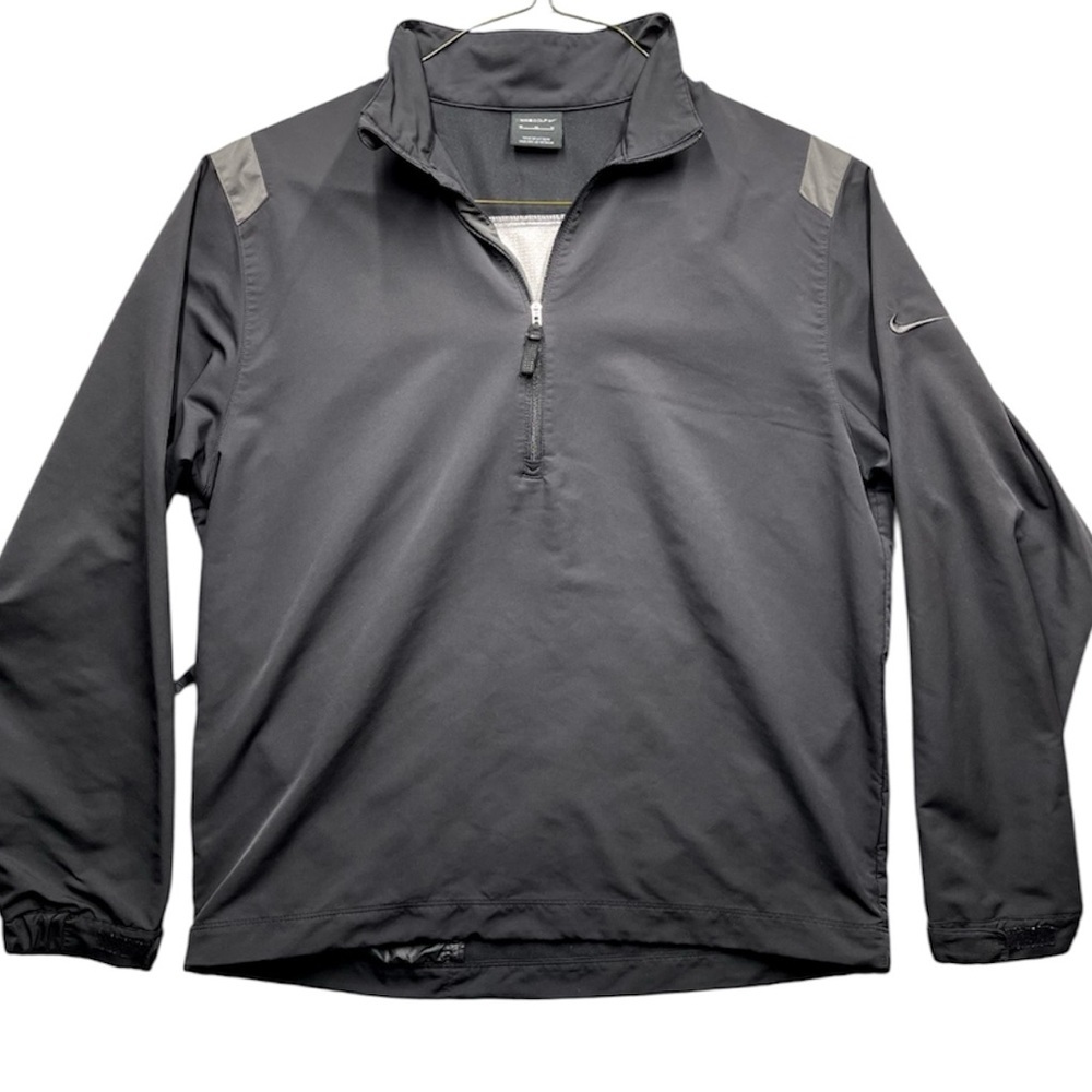 Nike Golf Half Zip Jacket Mens XL Black Windbreaker Embroidered Zip Pocket